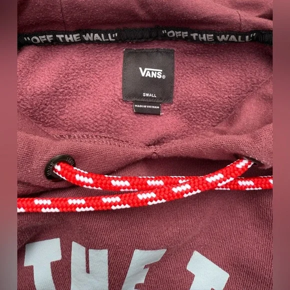 Vans Outdoor Club Hoodie 🌄 Retro Trail Graphic – Size S – Maroon & Mint - Picture 6 of 10